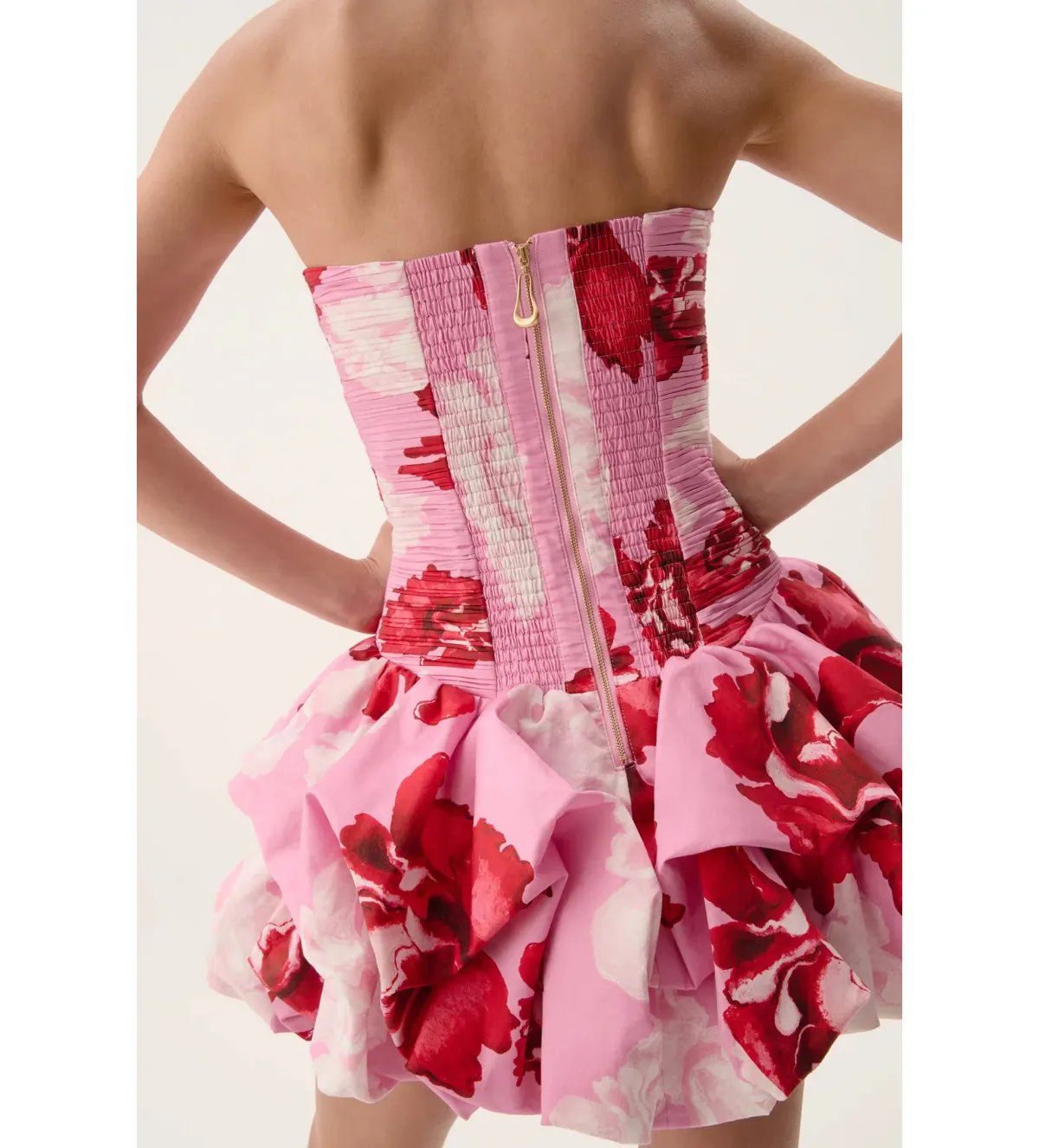 Aje Violette Bubble Hem Mini Dress in Pink Boldy Blooming Size S / AU 8 - Image 4