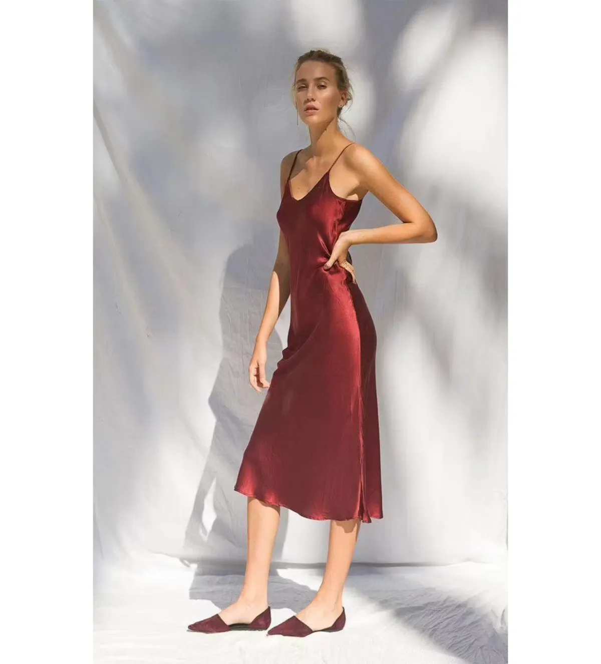 Silk Laundry 90s Slip Dress in Burgundy Size Large / AU 12 - Image 3