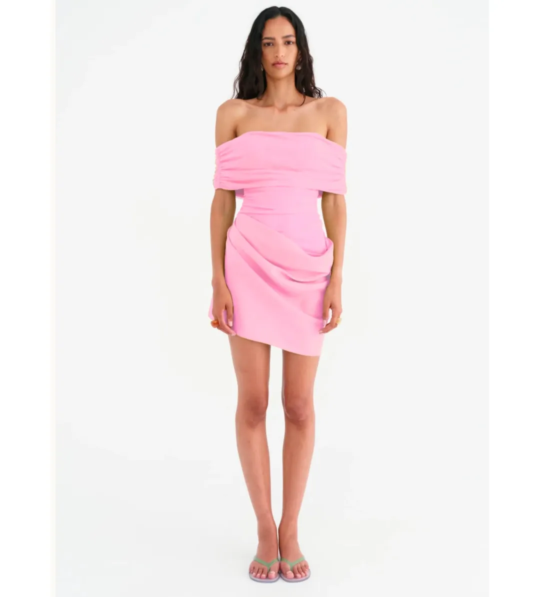 Benni Nico Off-Shoulder Mini Dress in Candyfloss Size 6 for rent on The Volte - main image