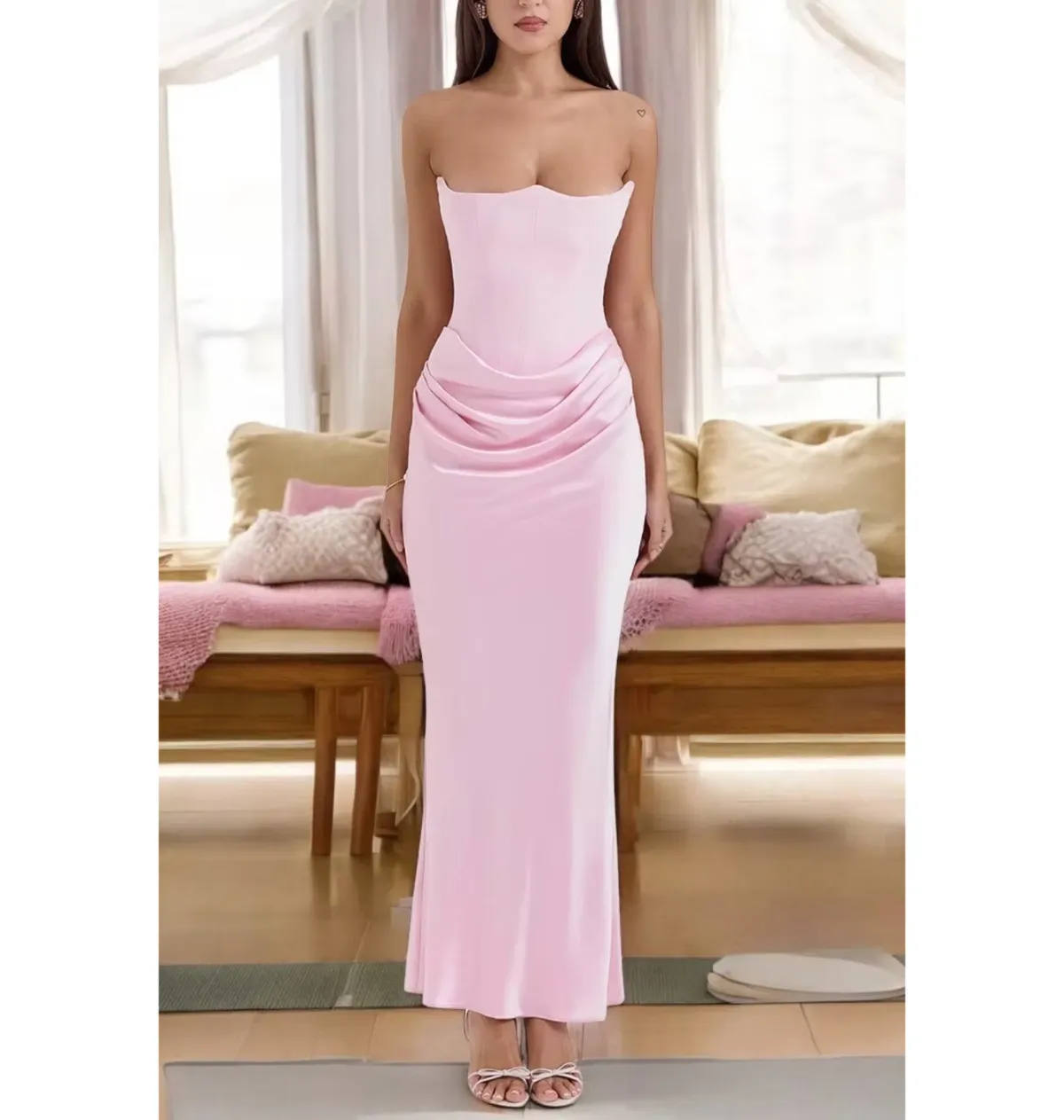 House of CB Persephone Maxi Dress Petite Rose Shadow Size S / AU 8 - Image 3