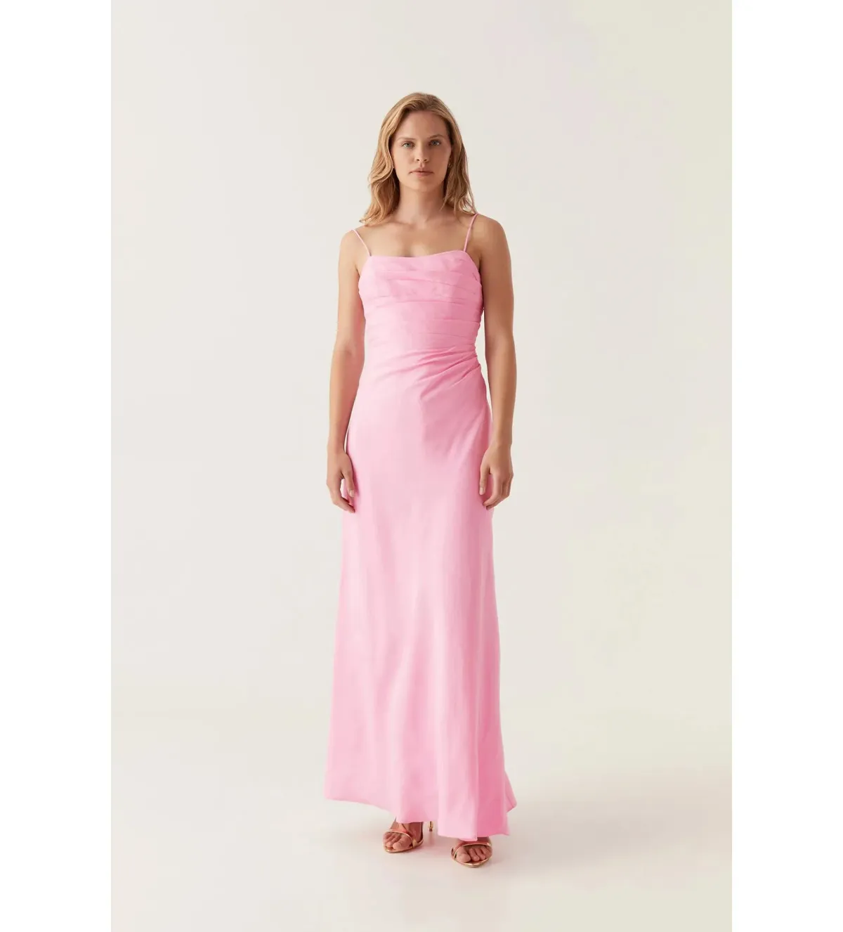 Aje Clarice Draped Maxi Dress in Bon Bon Pink Size 8 - Image 1