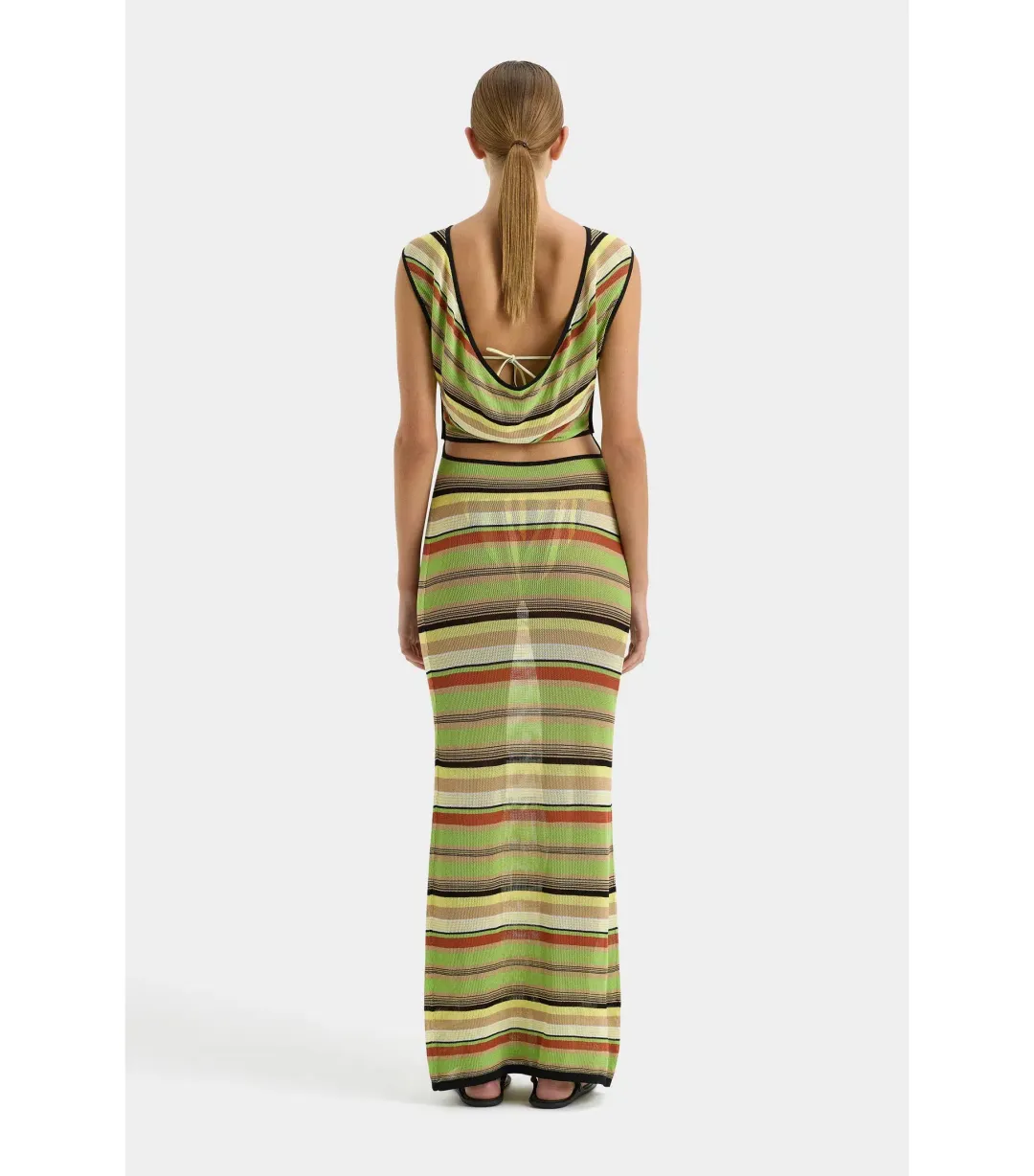 Sir The Label Coastline Tie Dress in Palm Stripe Size 4/AU 14 for rent on The Volte - main image