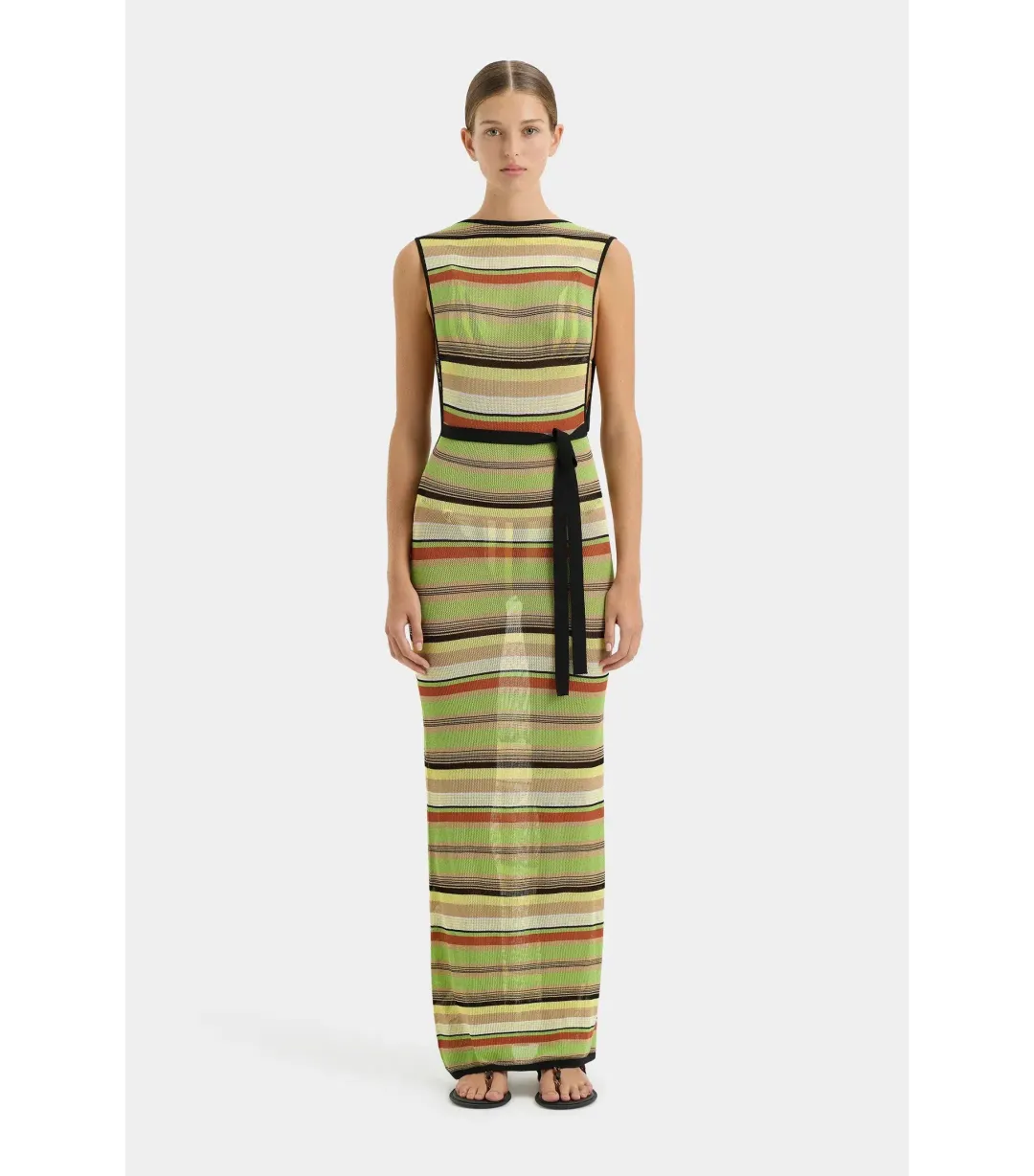 Sir The Label Coastline Tie Dress in Palm Stripe Size 4/AU 14 for rent on The Volte - main image