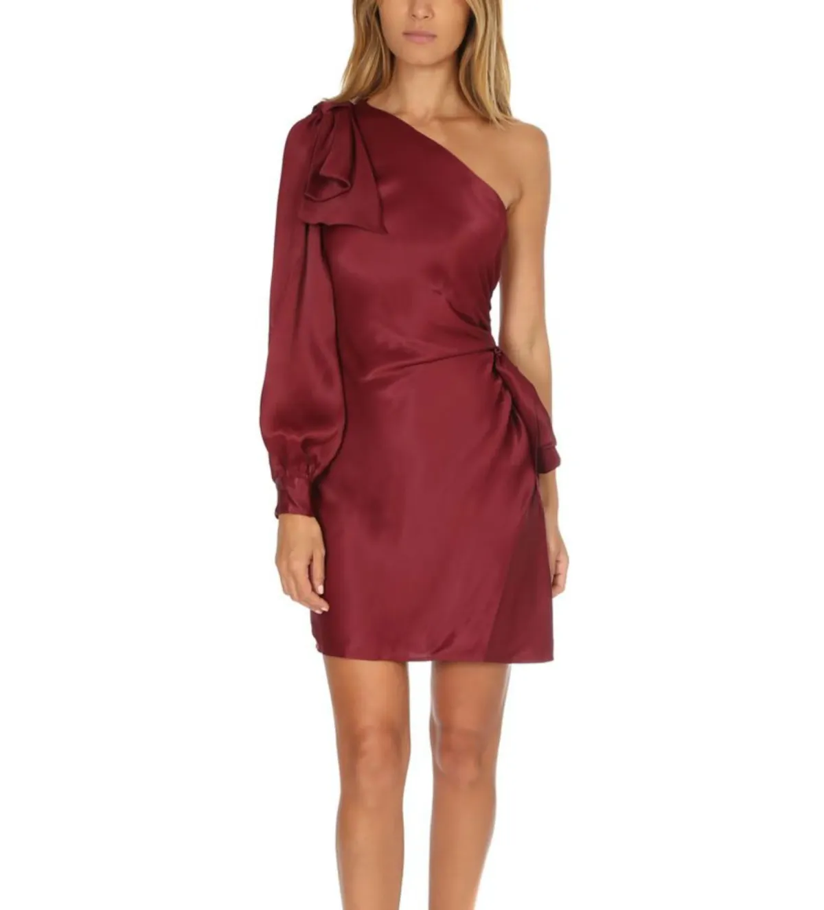 Zimmermann Maples Bow Mini Dress in Burgundy in Size 0/ AU 6 - Image 1