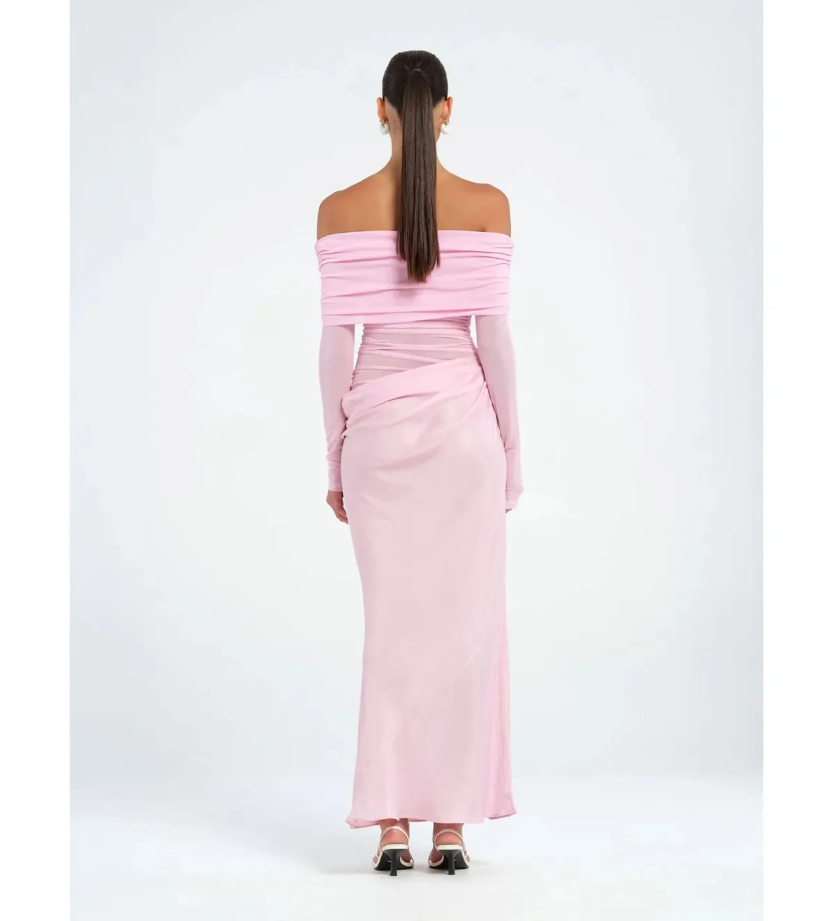 Benni Yasmin Off-Shoulder Maxi Dress Pink Size 8 / AU 8 - Image 3