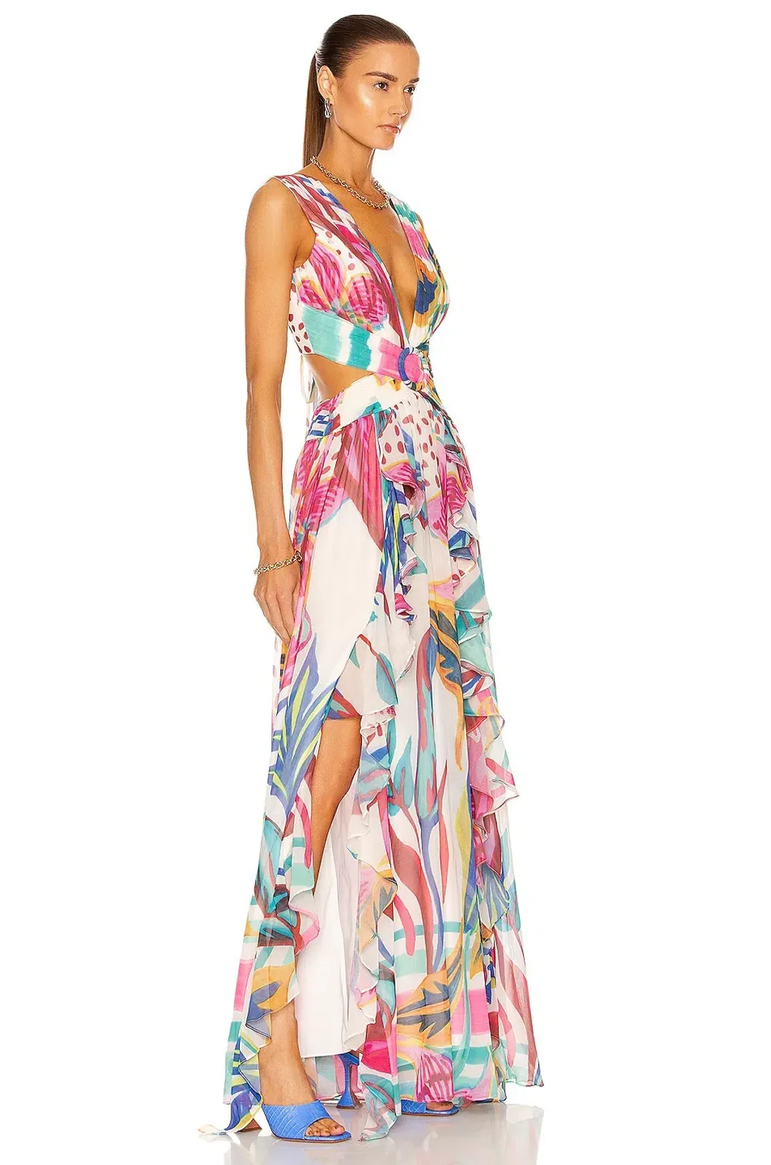 Patbo Flora Maxi Cutout Dress Floral Size 8 for rent on The Volte - main image