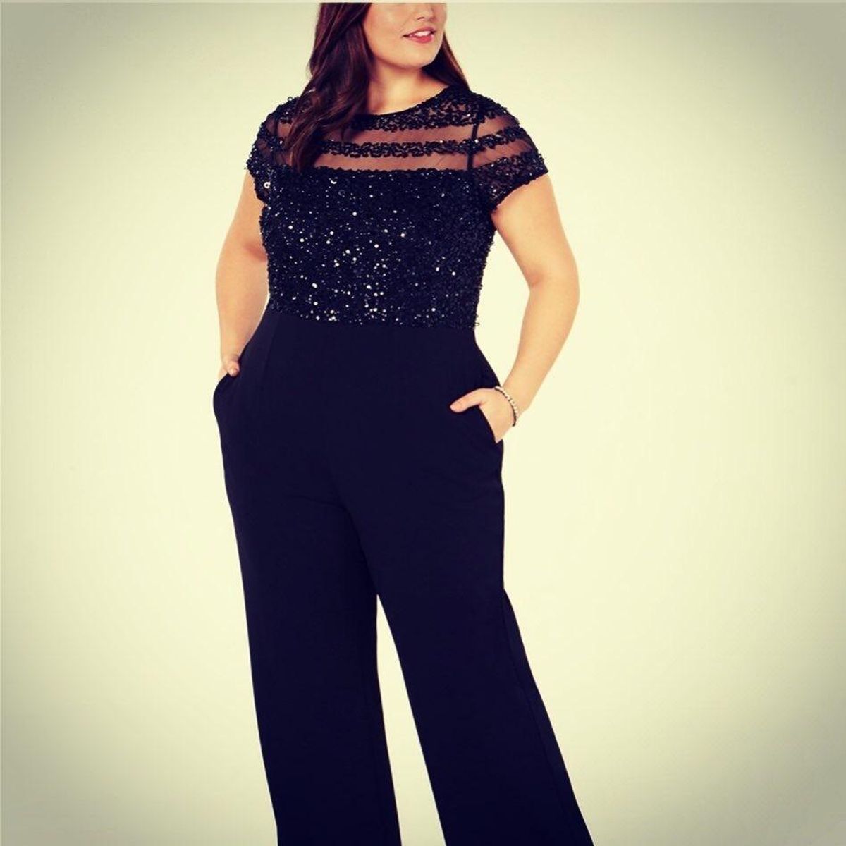 Adrianna Pappell black sequin Jumpsuit size 18 - Image 1