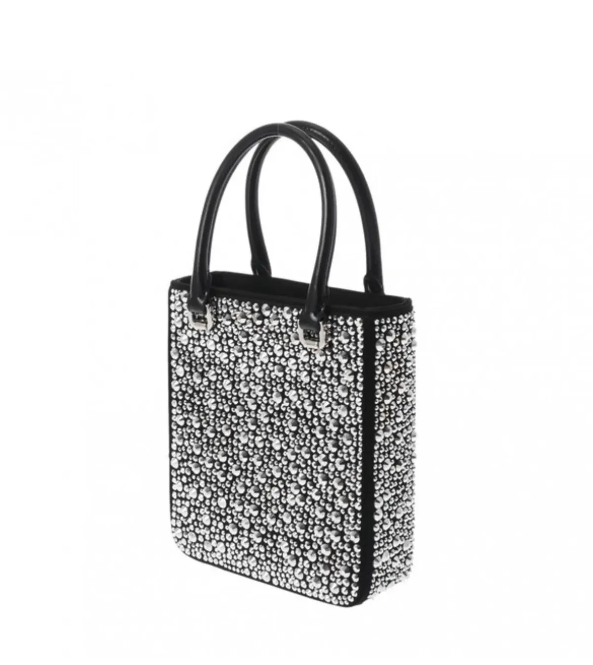 Prada Crystal Mini Tote Bag Black - Image 2