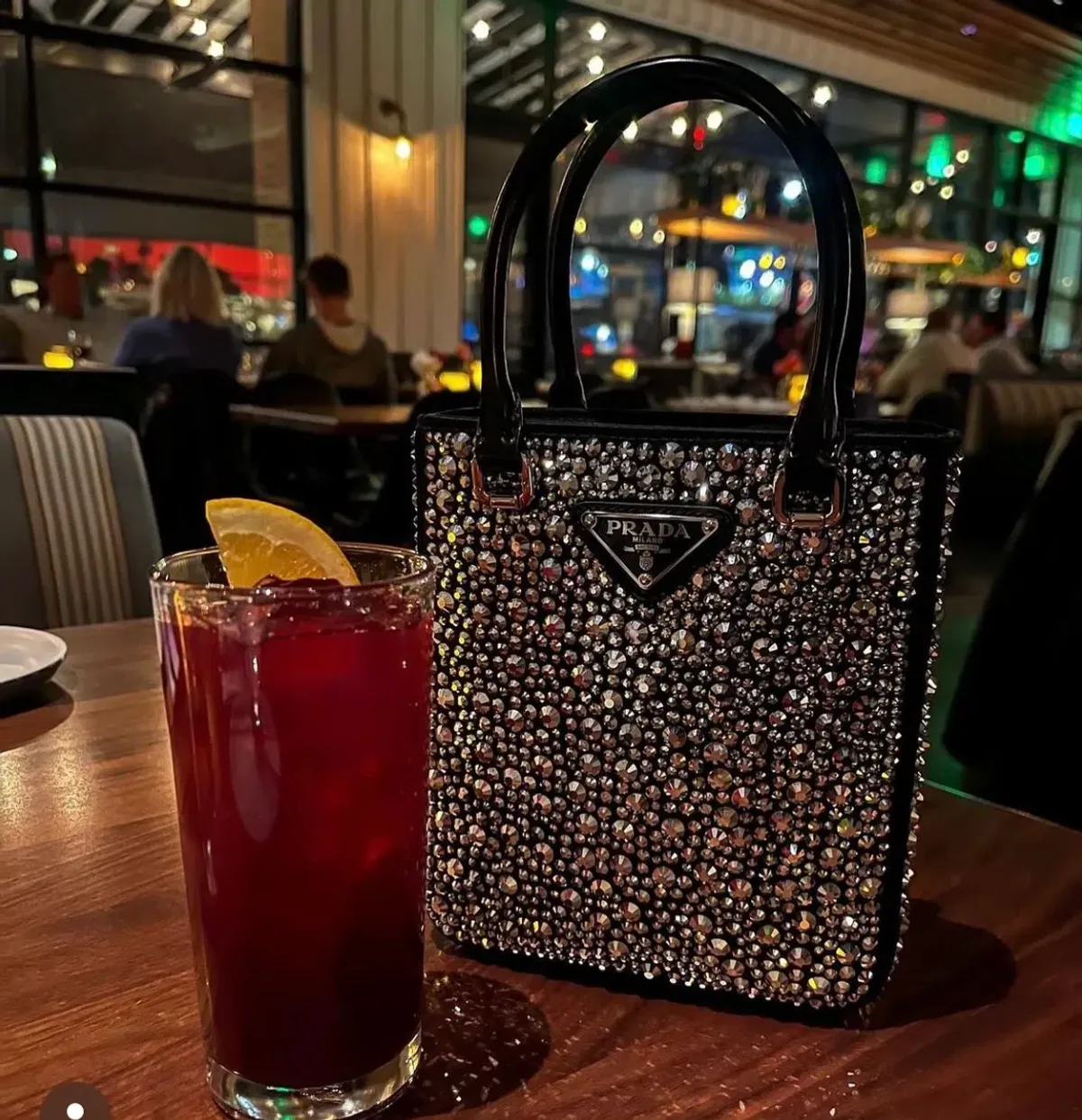 Prada Crystal Mini Tote Bag Black - Image 4