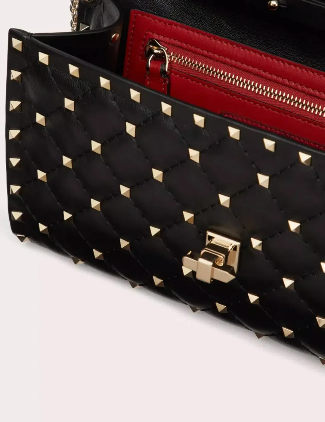 Valentino Rockstud Spike Clutch in Black for rent on The Volte - main image