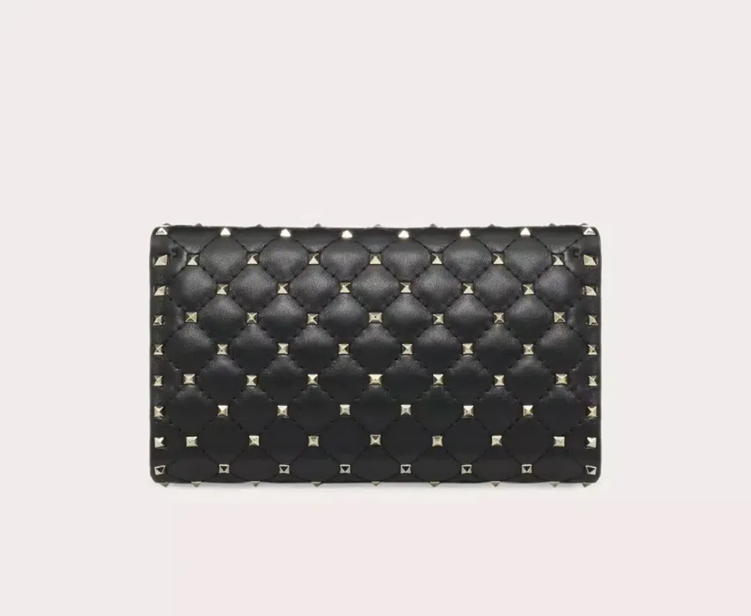 Valentino Rockstud Spike Clutch in Black for rent on The Volte - main image