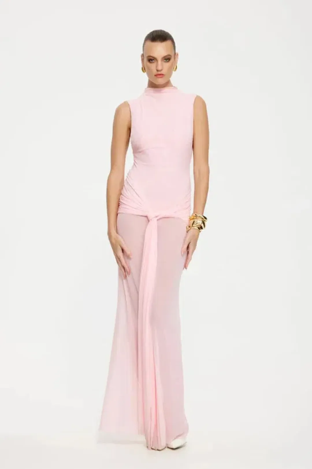 Effie Kats Roza Maxi Dress In Petal Pink Size M/AU 10 for rent on The Volte - main image