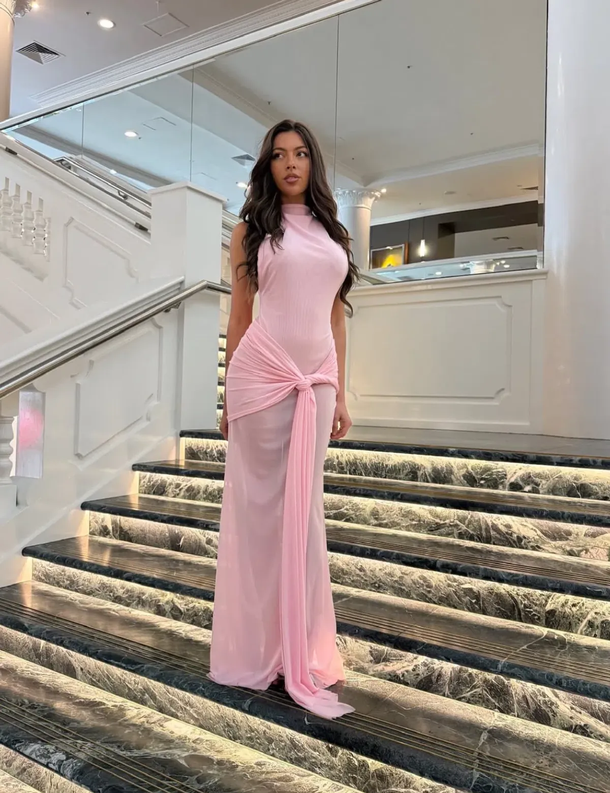 Effie Kats Roza Maxi Dress In Petal Pink Size M/AU 10 - Image 9