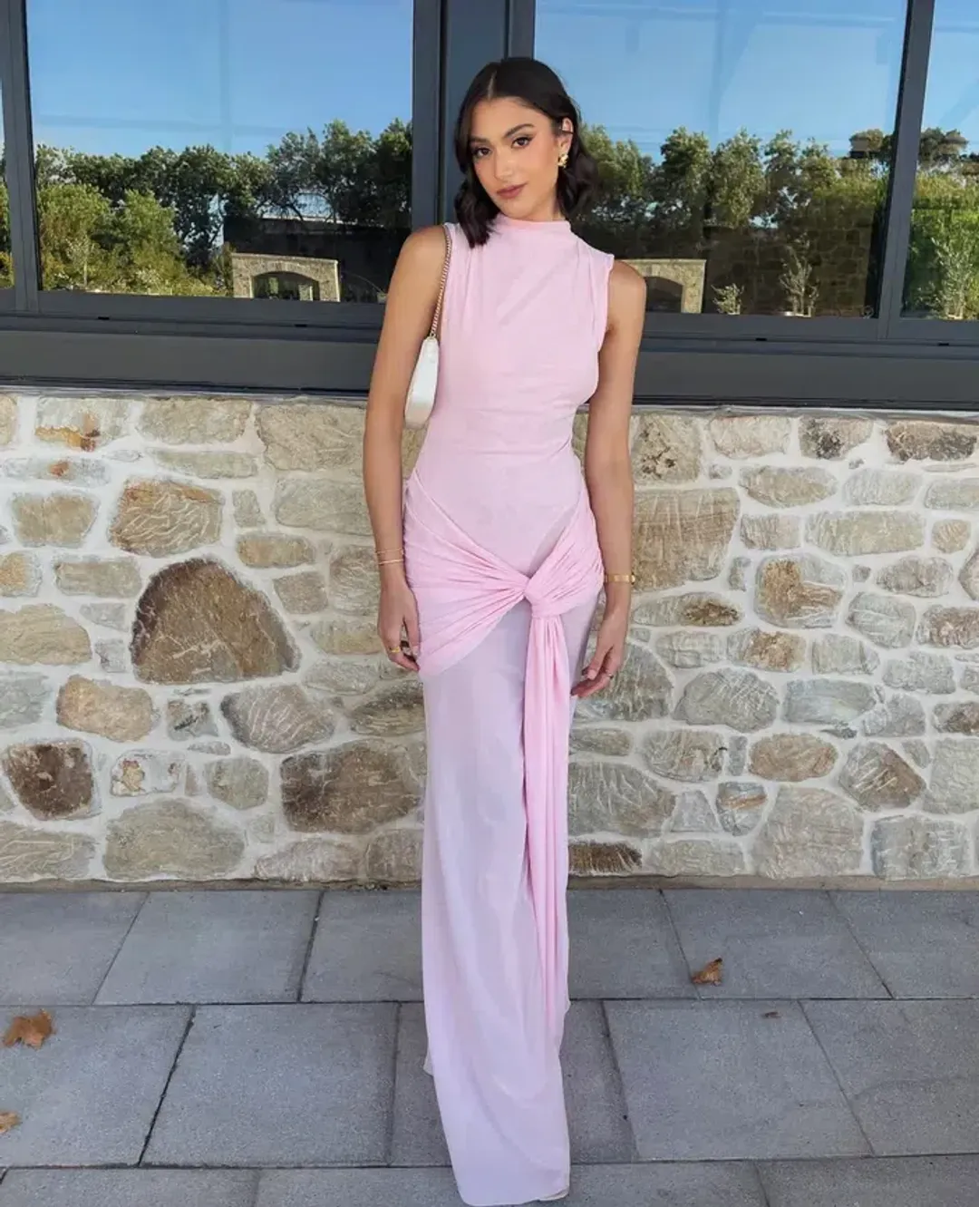 Effie Kats Roza Maxi Dress In Petal Pink Size M/AU 10 for rent on The Volte - main image