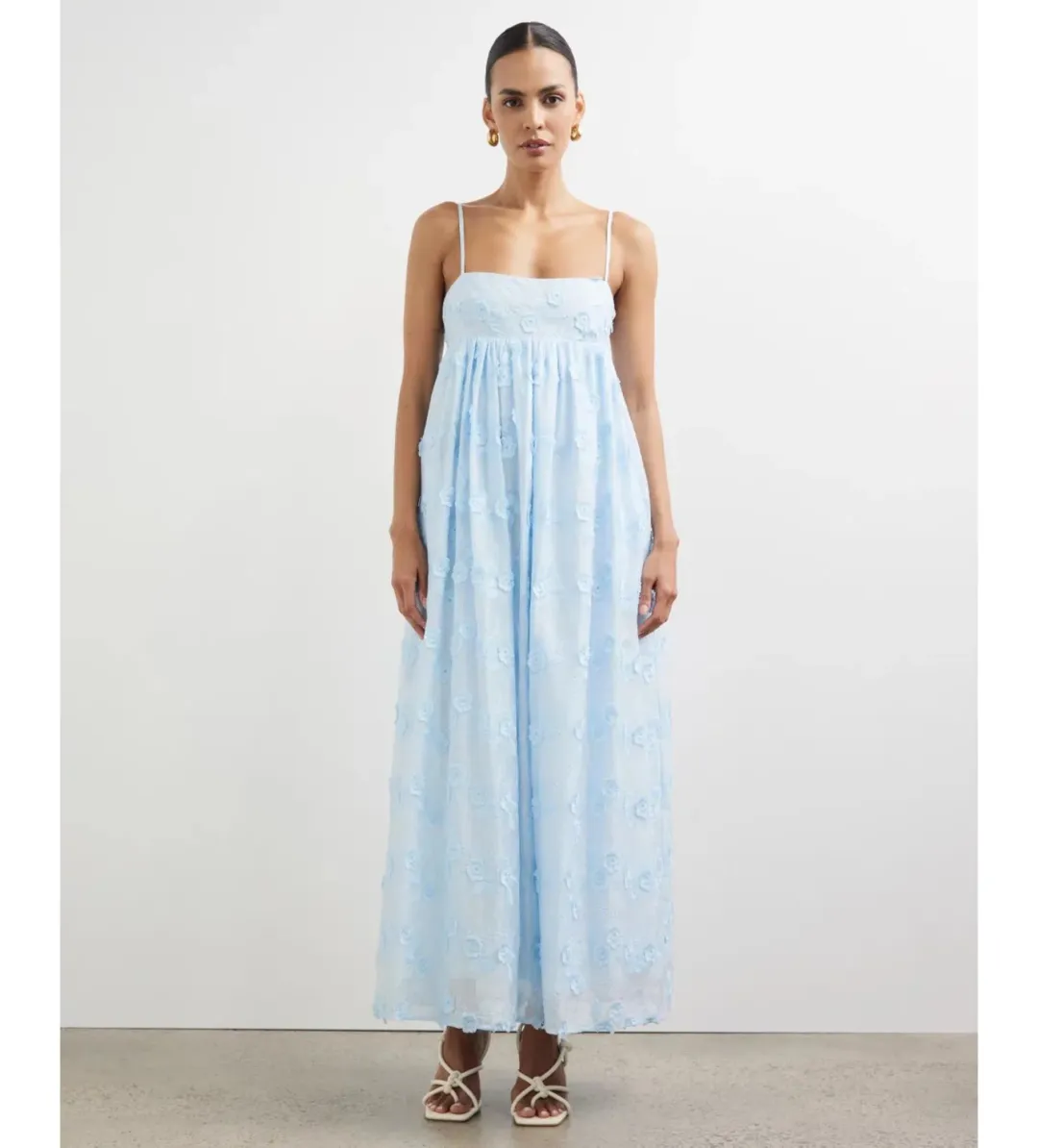 Minima Esenciales Tasnim Maxi Dress Blue Floral Size AU 16 for rent on The Volte - main image
