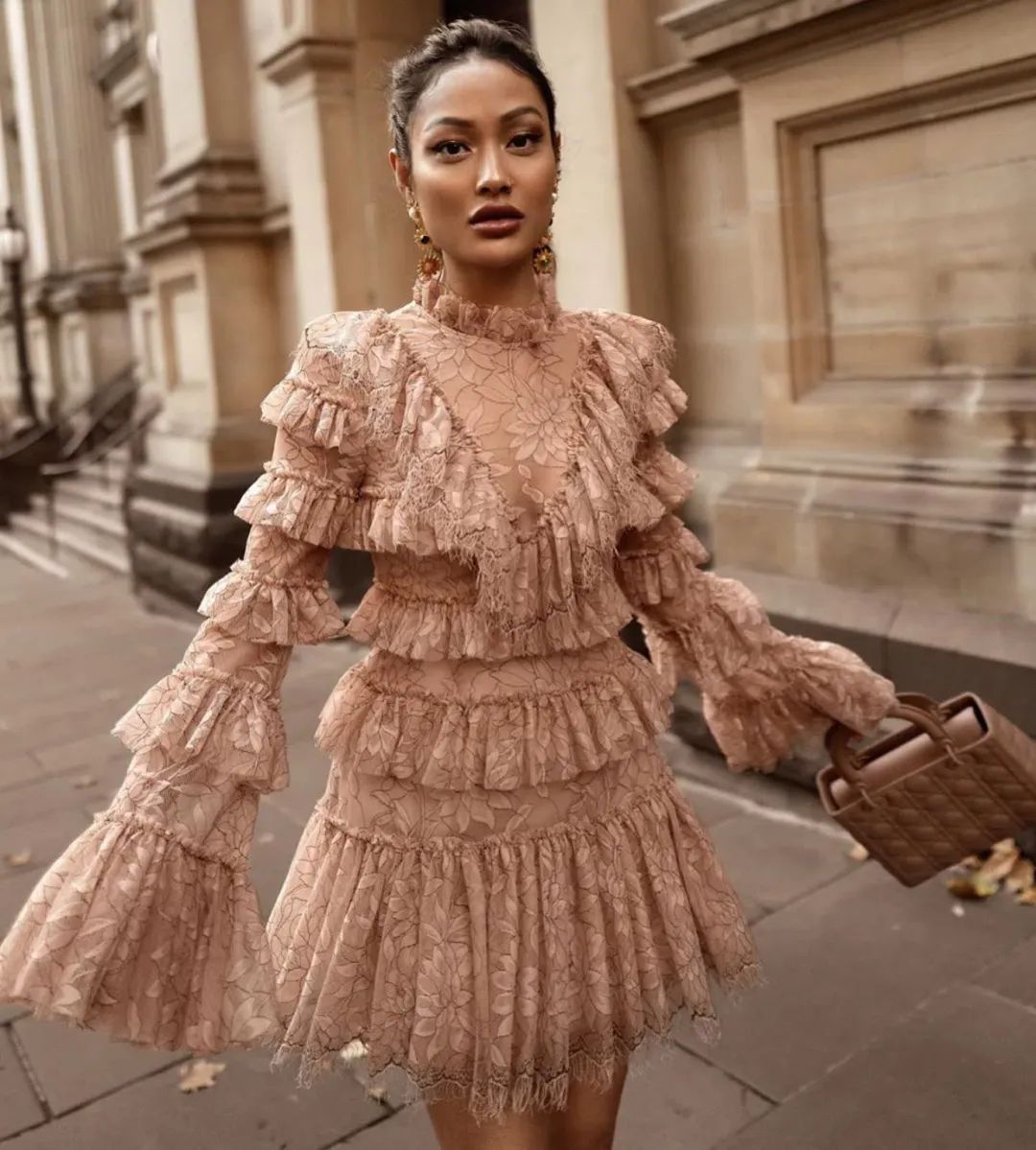 Alice McCall Calypso Mini Dress Blush Size AU 8  for rent on The Volte - main image