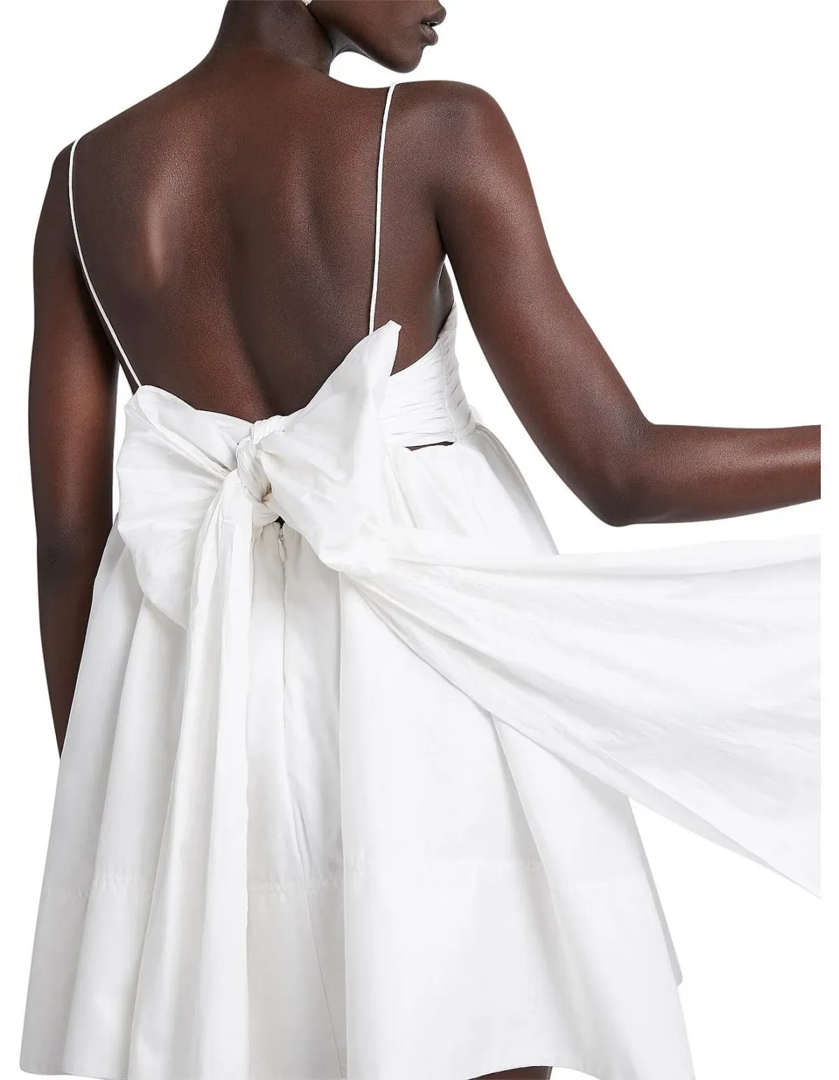 Aje Catina Bow Back Mini Dress Ivory White Size 10 - Image 4