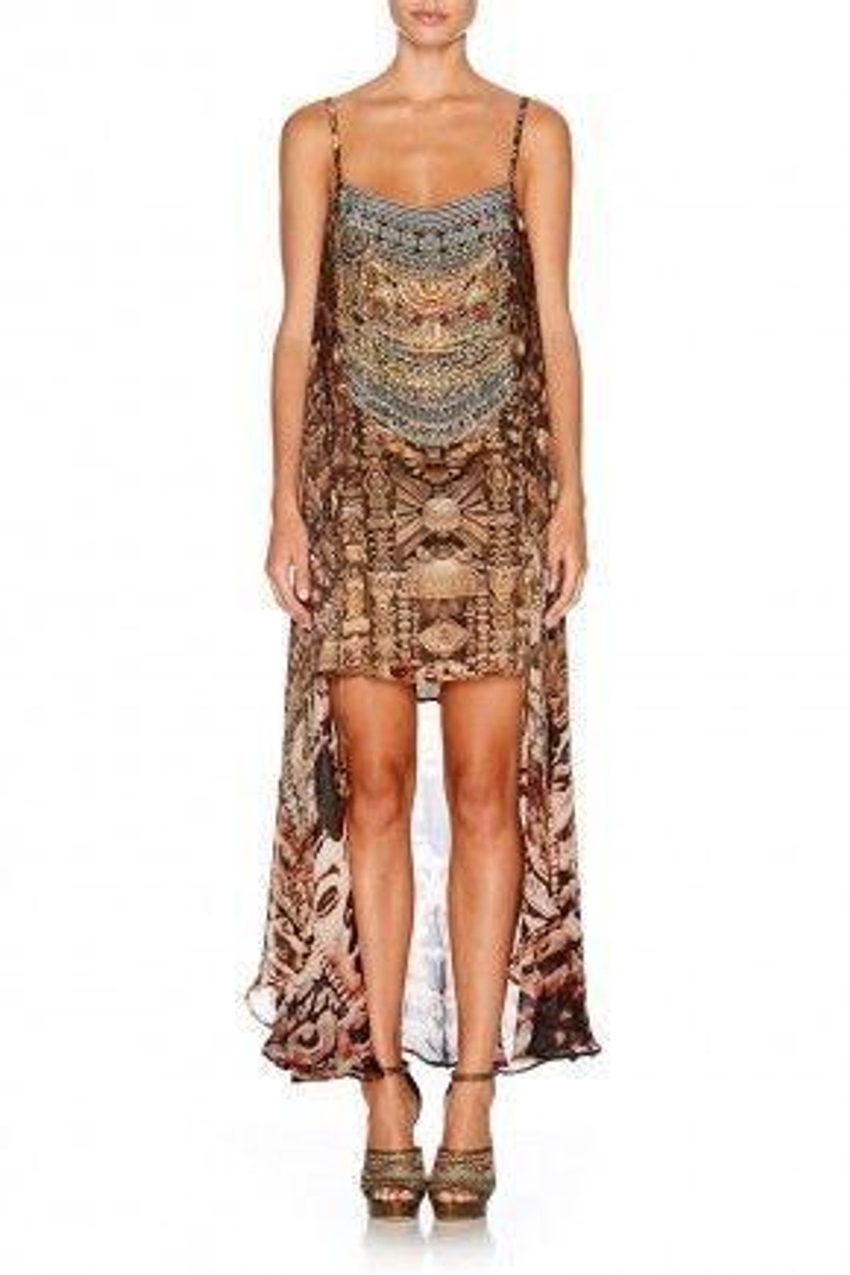 Camilla Dress - Flared mini with a sheer overlay Size 8 - Image 1