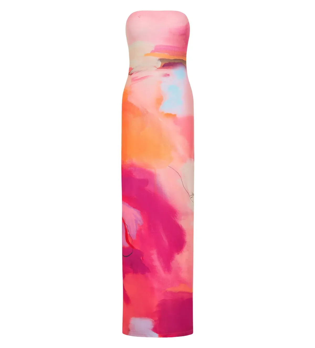 With Harper Lu - Strapless Slip Dress in Abstract Art Size AU 6 - Image 5