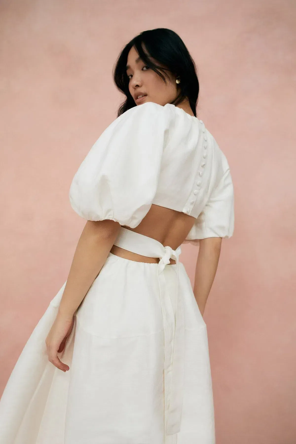 Aje Mimosa Cut Out Midi Dress White Size 14 - Image 3