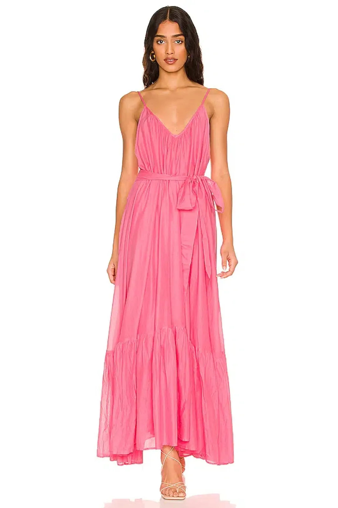 Spell & The Gypsy Azalea Strappy Maxi Cotton Dress Pink Size M / AU 10 for rent on The Volte - main image