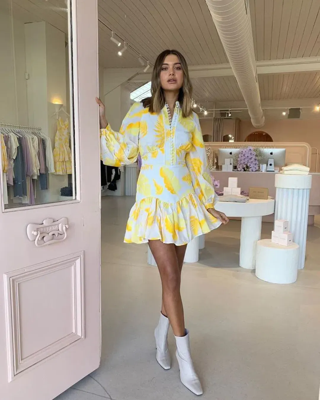 Acler Bastia Mini Yellow Floral Print 10 for rent on The Volte - main image