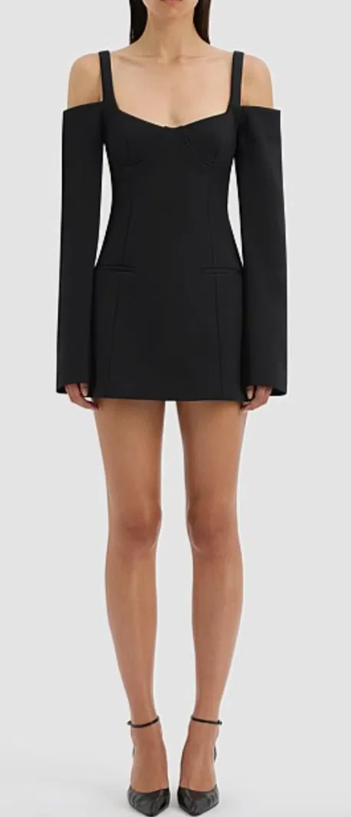 Sir the Label Sandrine Long Sleeve Mini Dress Black Size 8 - Image 3