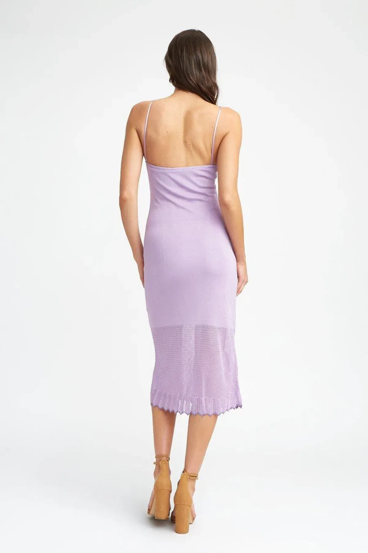 Kookai Marrakesh Knit Midi Dress Lilac Size 8 - Image 2
