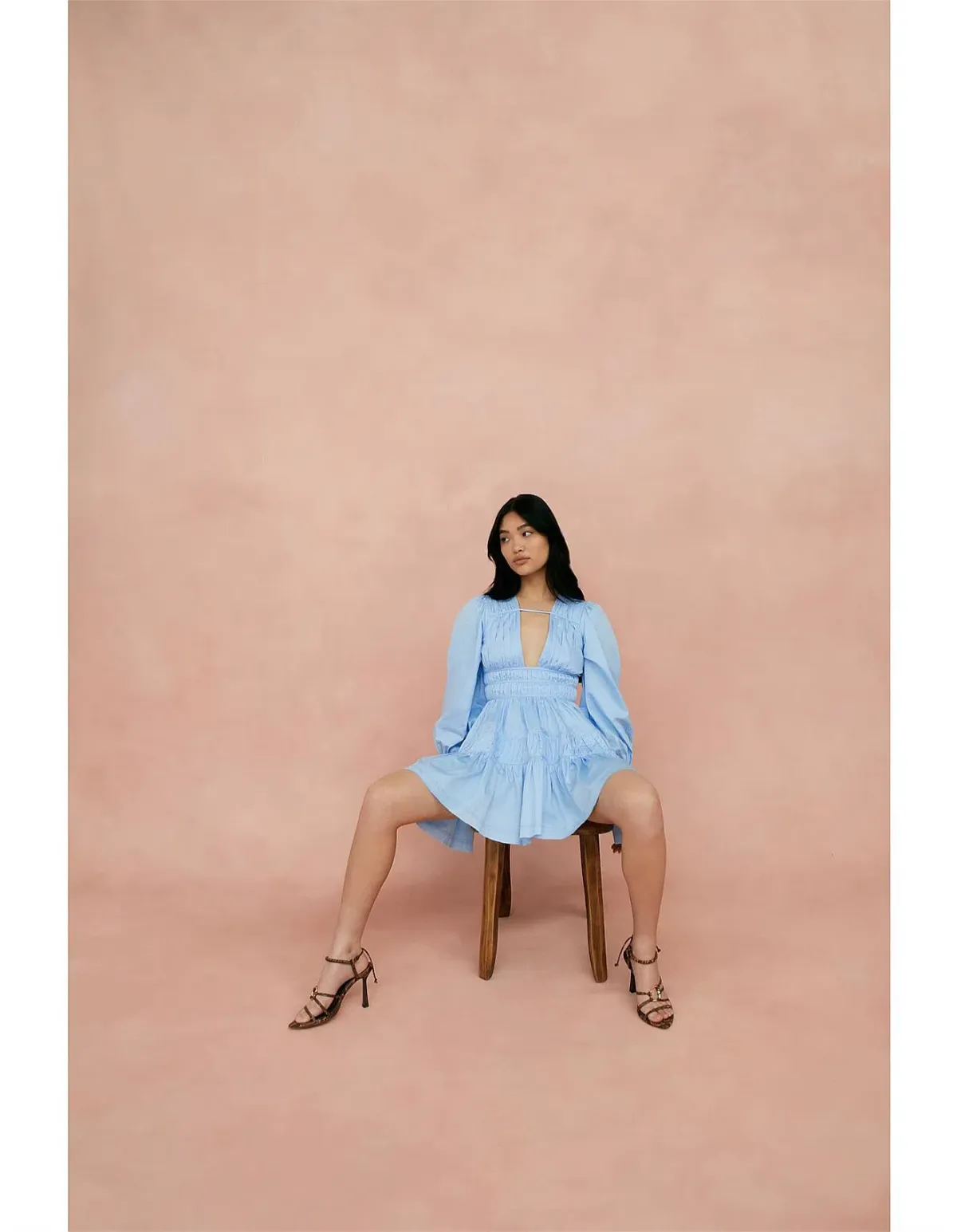 Aje Fallingwater Gathered Mini Dress Blue Size 14 - Image 2