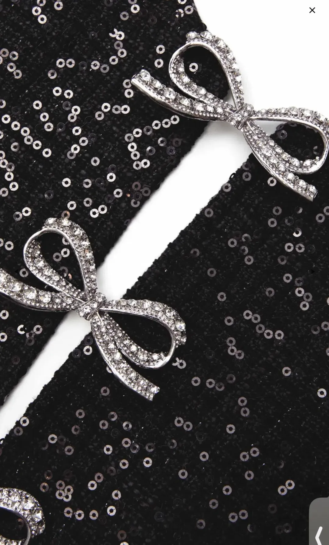 Self portrait BLACK BOUCLE BOW MINI DRESS Size Large for rent on The Volte - main image