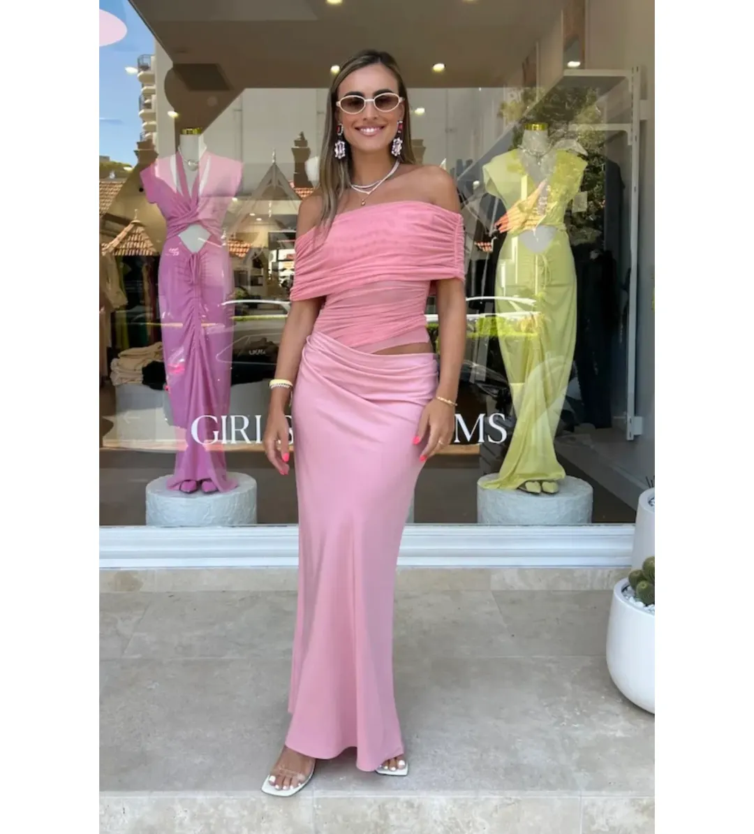 Benni Candy Nico Off Shoulder Maxi Size AU 6 for rent on The Volte - main image