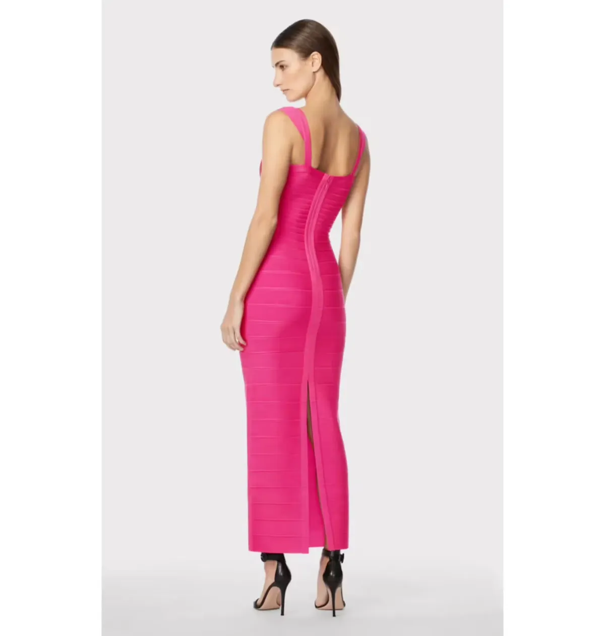Herve Leger Sweetheart Gown Pink Size L / AU 12 - Image 3