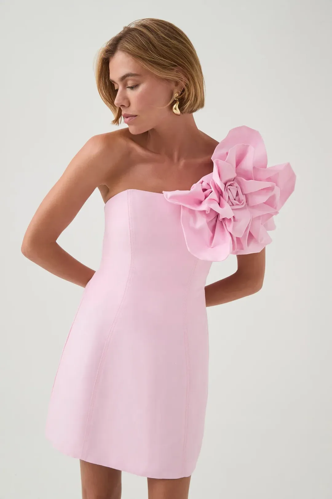 Aje Florence Mini Dress Pink Size 10 for rent on The Volte - main image