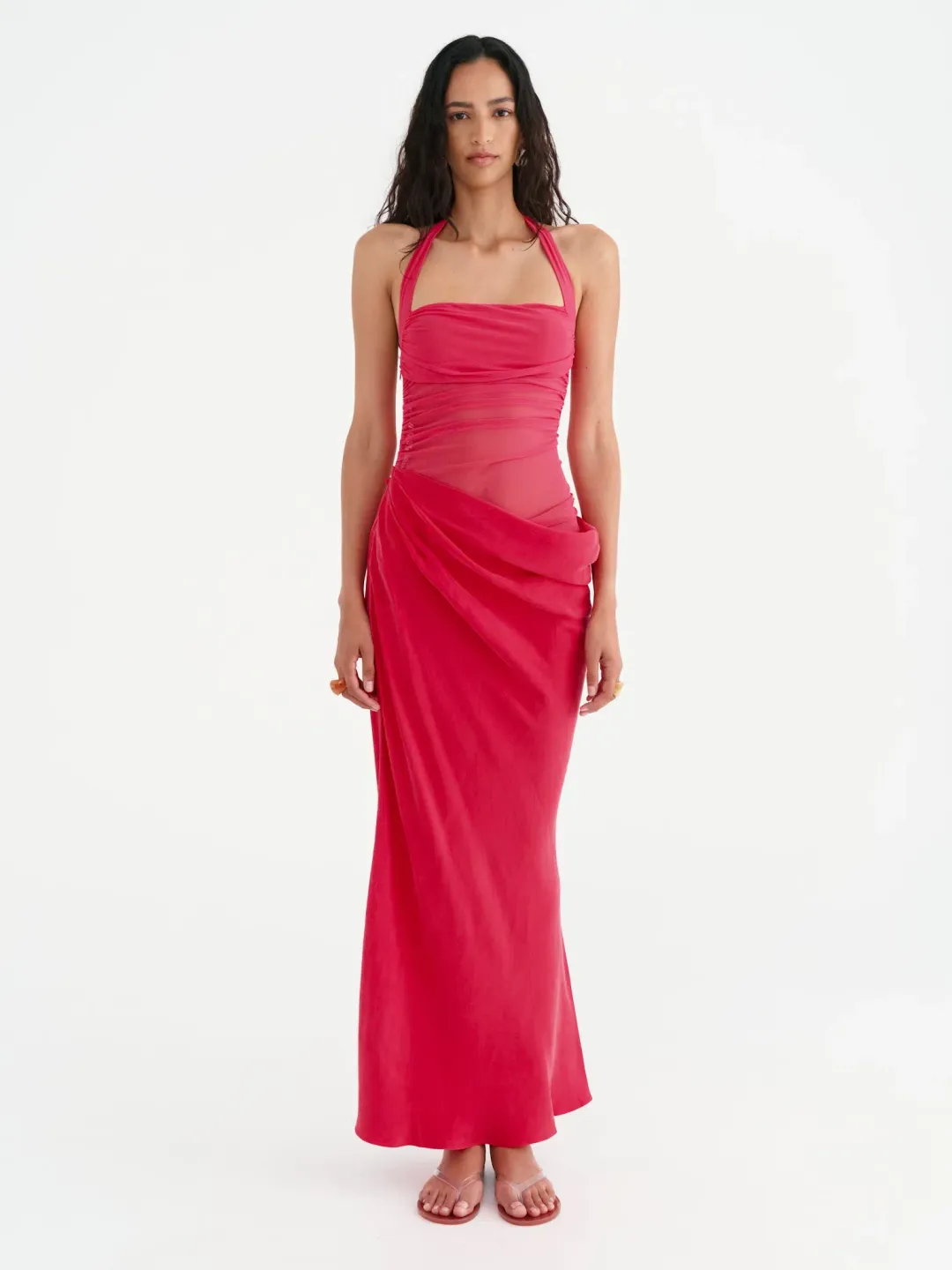 Benni Gina Halter Maxi Dress Watermelon Size 6 for rent on The Volte - main image