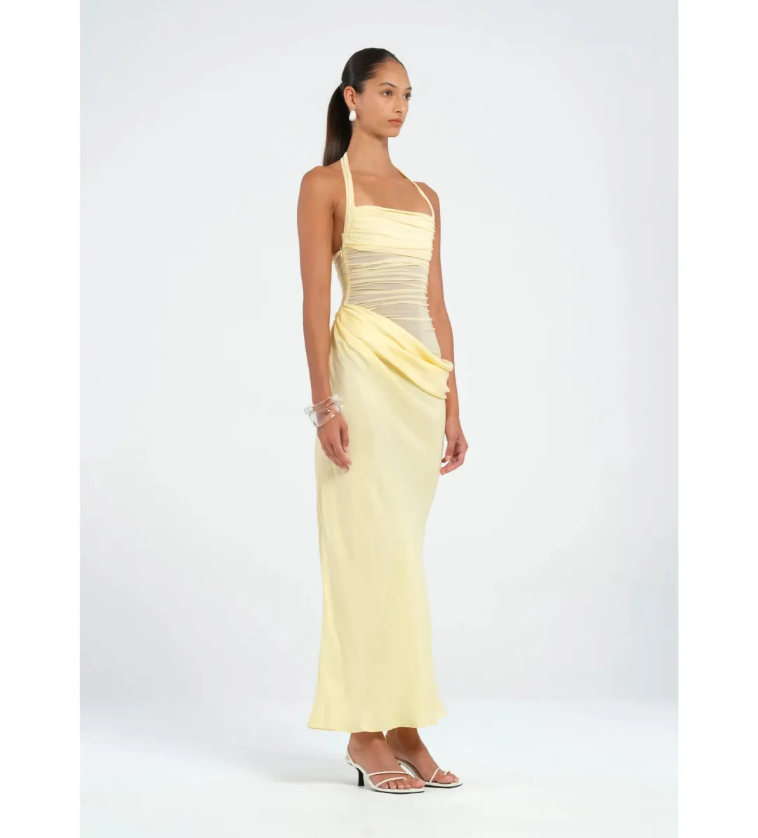Benni Gina Halter Maxi Dress Butter Size 10 for rent on The Volte - main image