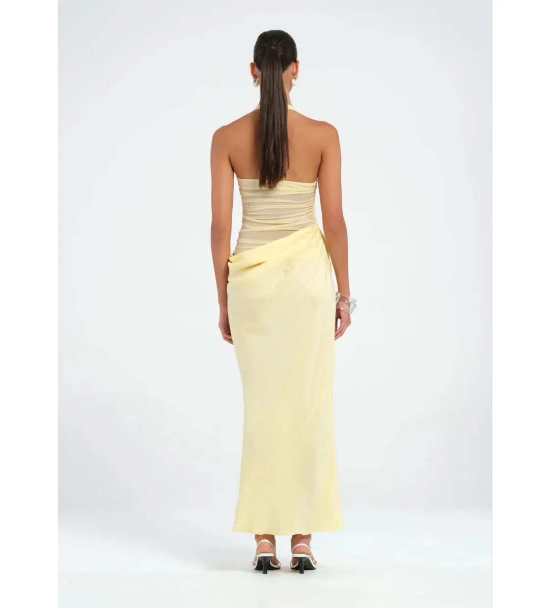 Benni Gina Halter Maxi Dress Butter Size 10 for rent on The Volte - main image