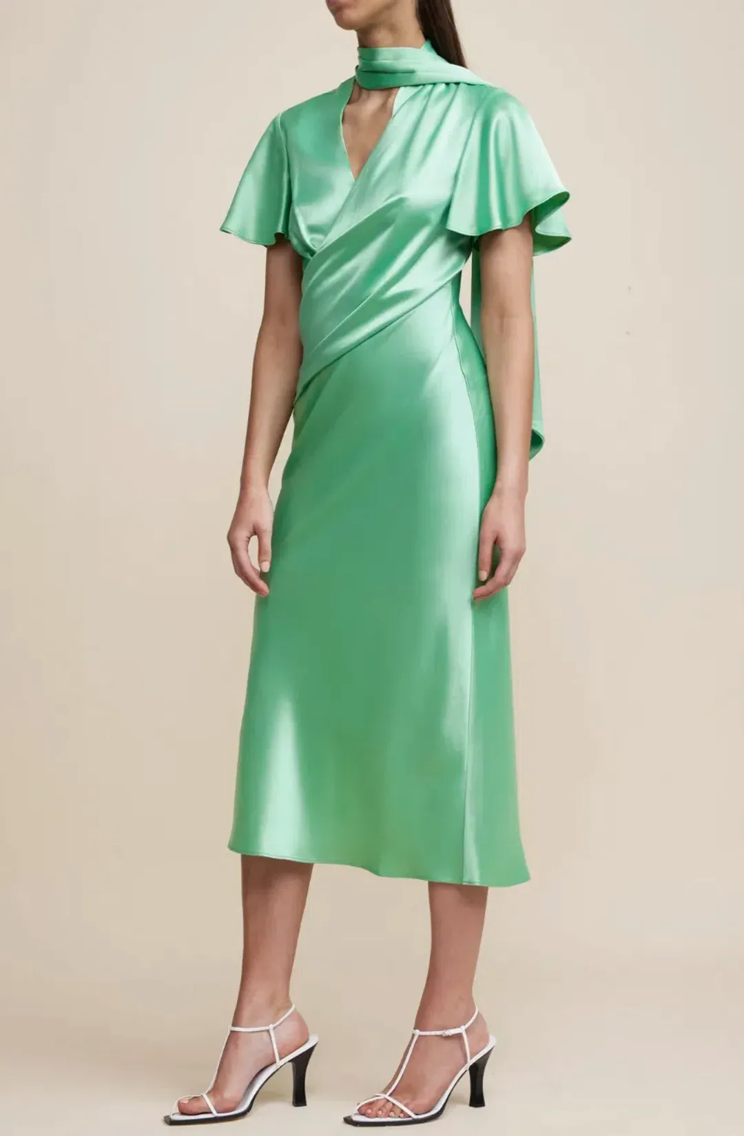 Acler Eastcott Dress Midi Green Size AU 14 for rent on The Volte - main image