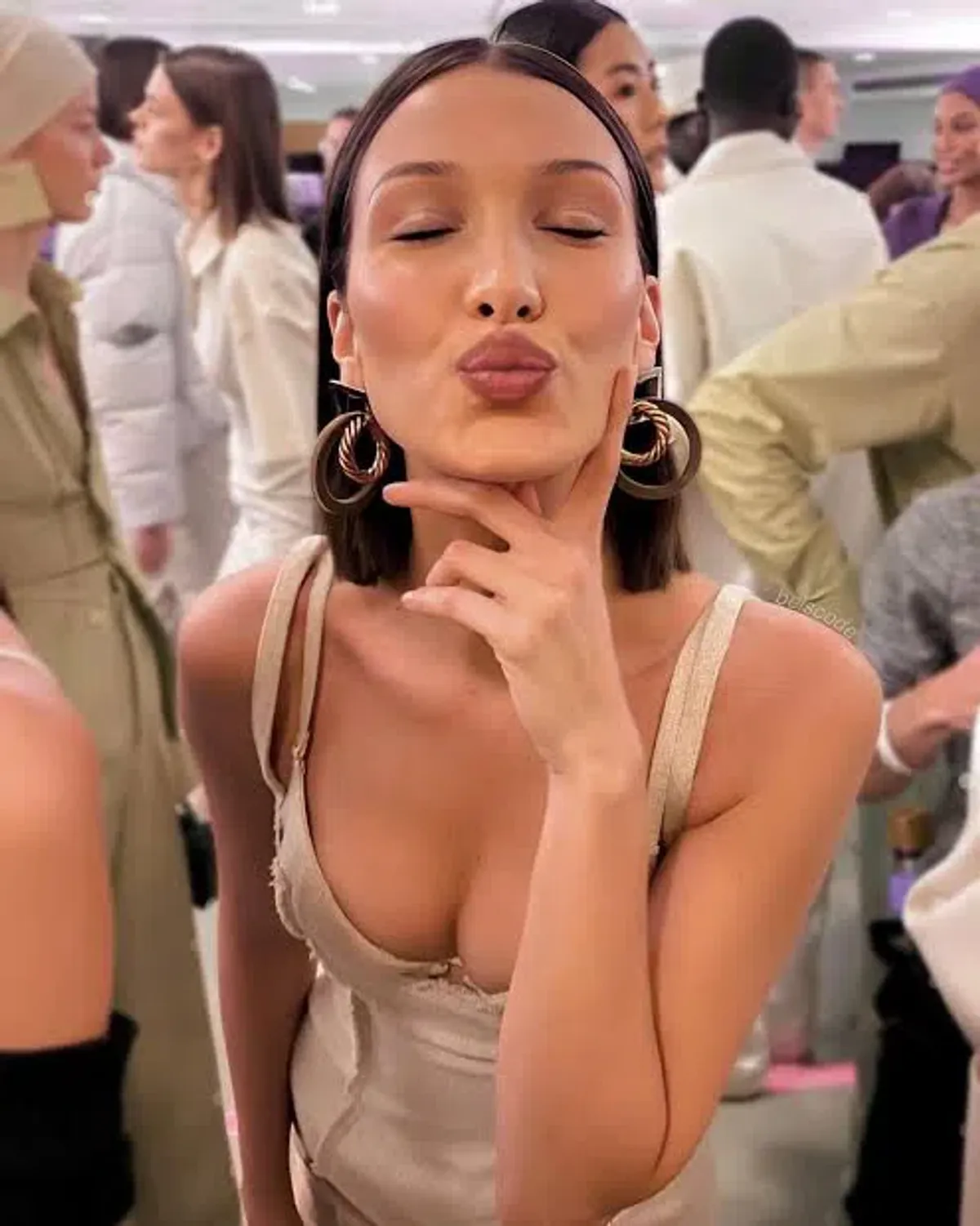 Jaquemus La Robe Valerie Dress Midi Beige Size AU 8 - Image 4