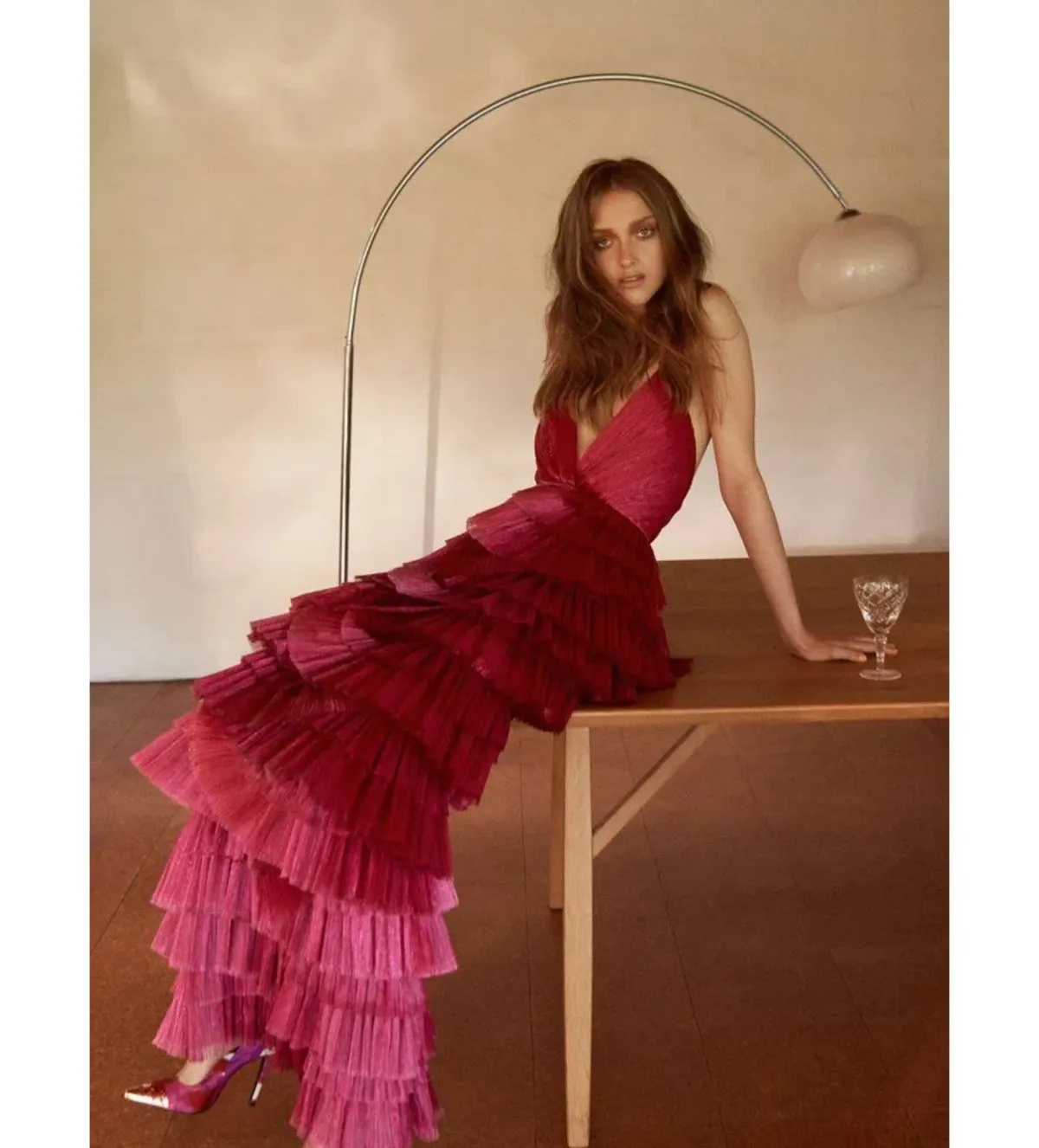 Alice McCall Making Me Blush Tiered Ruffle Gown Pink Size AU 8 - Image 3