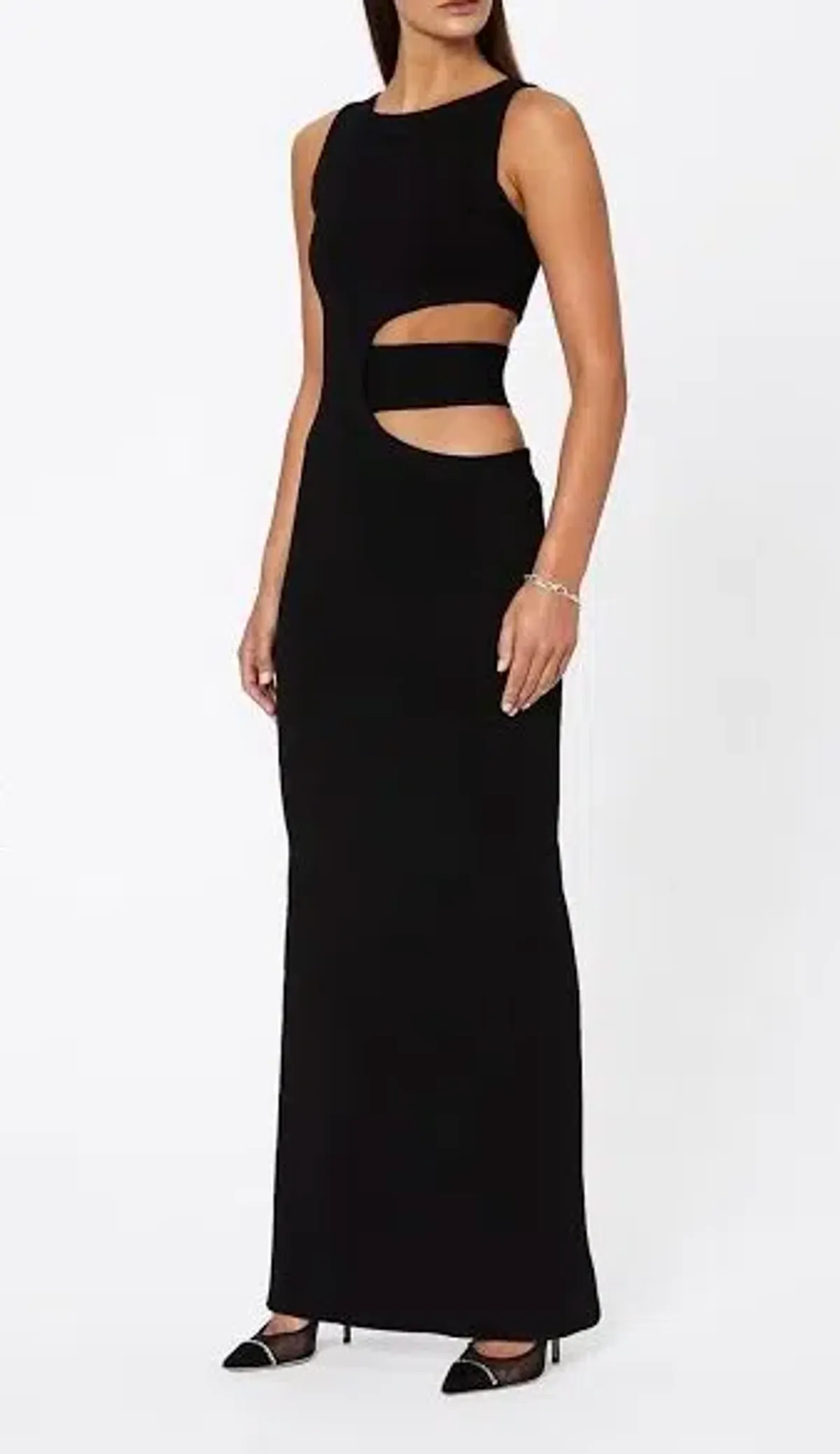 Scanlan Theodore Crepe Knit Gown Maxi Black Size AU 8 - Image 2