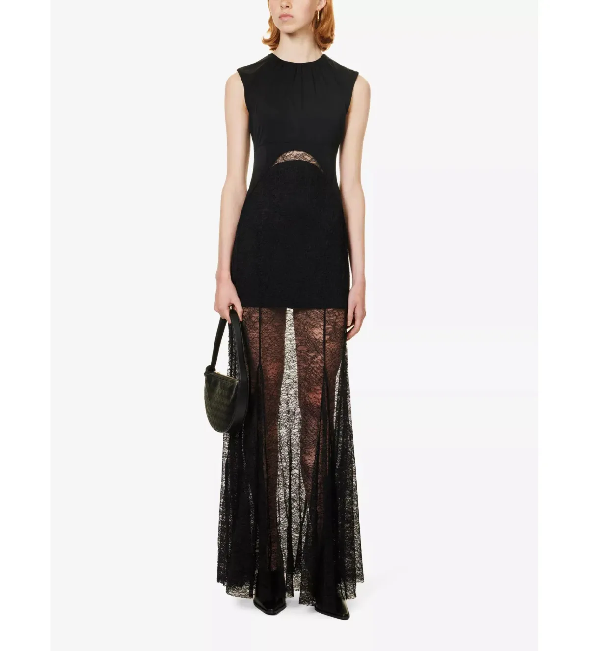 Camilla and Marc Angelo Lace-Skirt Woven Maxi Dress Black Size AU 8 - Image 1
