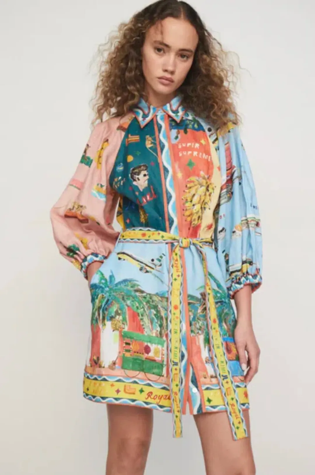 Alemais All Aboard Mini Shirt Dress Size 12 for rent on The Volte - main image