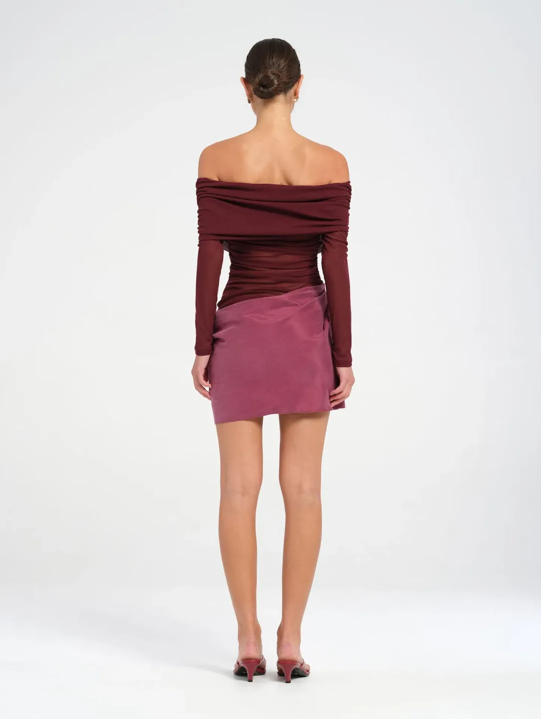 BENNI Luca Mini Dress in Plum Size 8  for rent on The Volte - main image