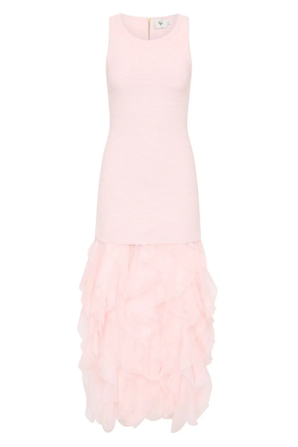 Aje Elations Knit Maxi Dress Pastel Pink Size L/AU 12 - Image 4