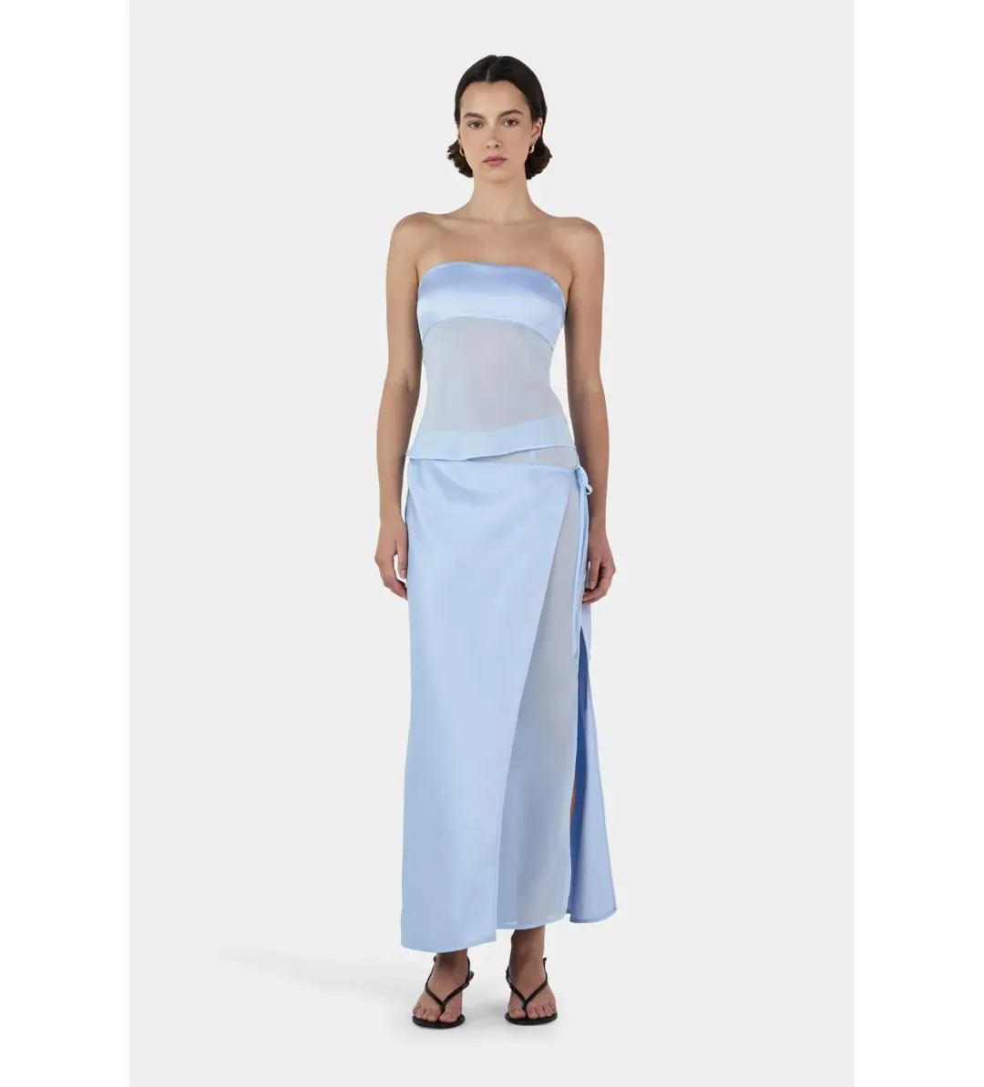Ownley Patrice Strapless Top Size M/AU 10 and Ricky Midi Skirt Size S/AU 8 Baby Blue Set for rent on The Volte - main image