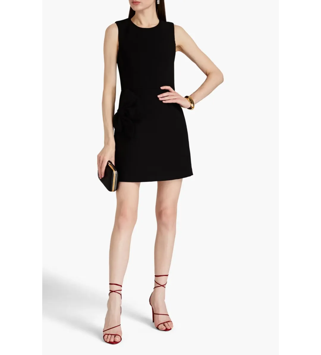 Rebecca Vallance Barbie-Bow Embellished Crepe Mini Dress Black Size AU 6 for rent on The Volte - main image