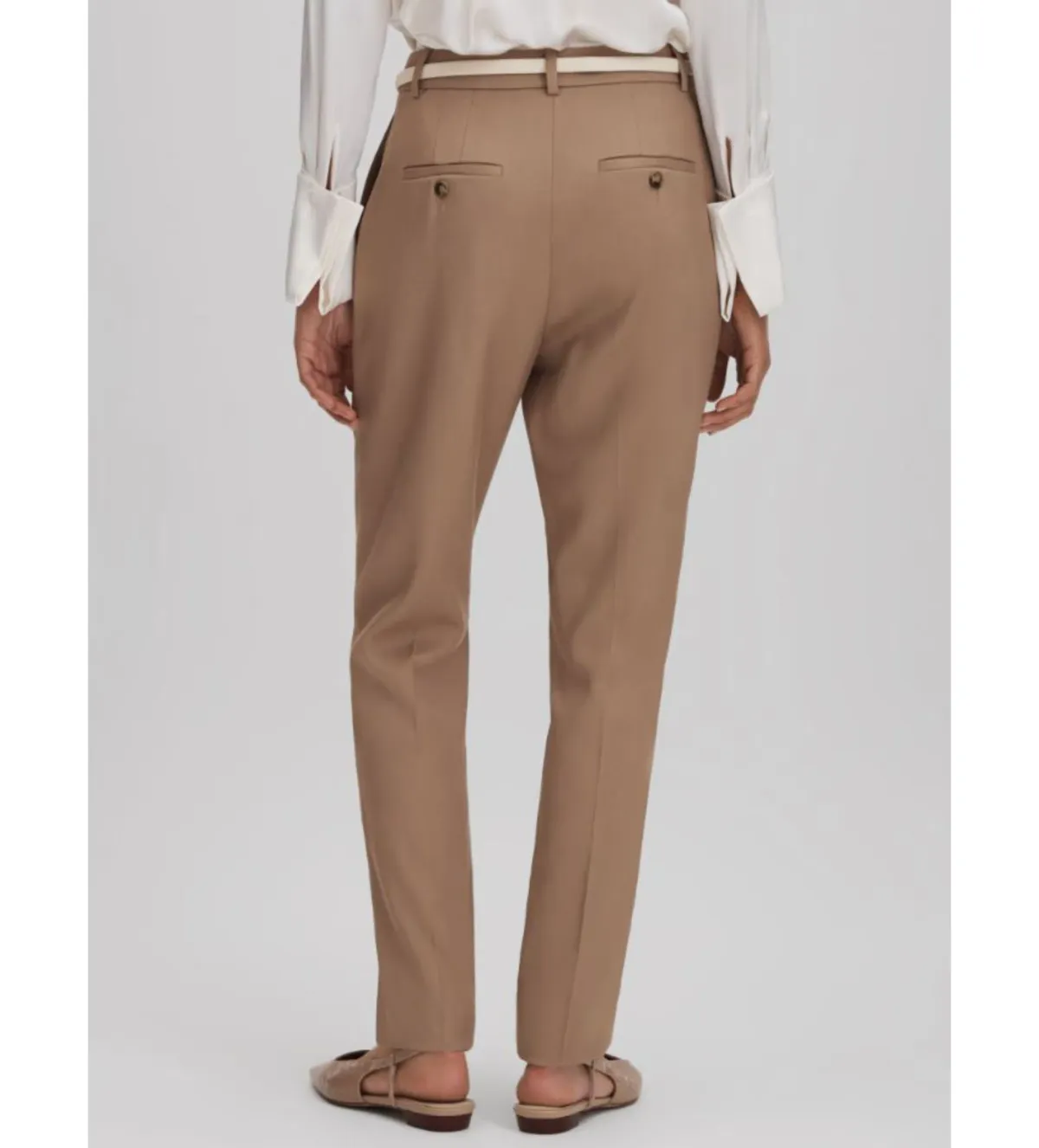 Reiss Wren Slim Fit Suit Trousers Mink Neutral Size AU 8 - Image 3