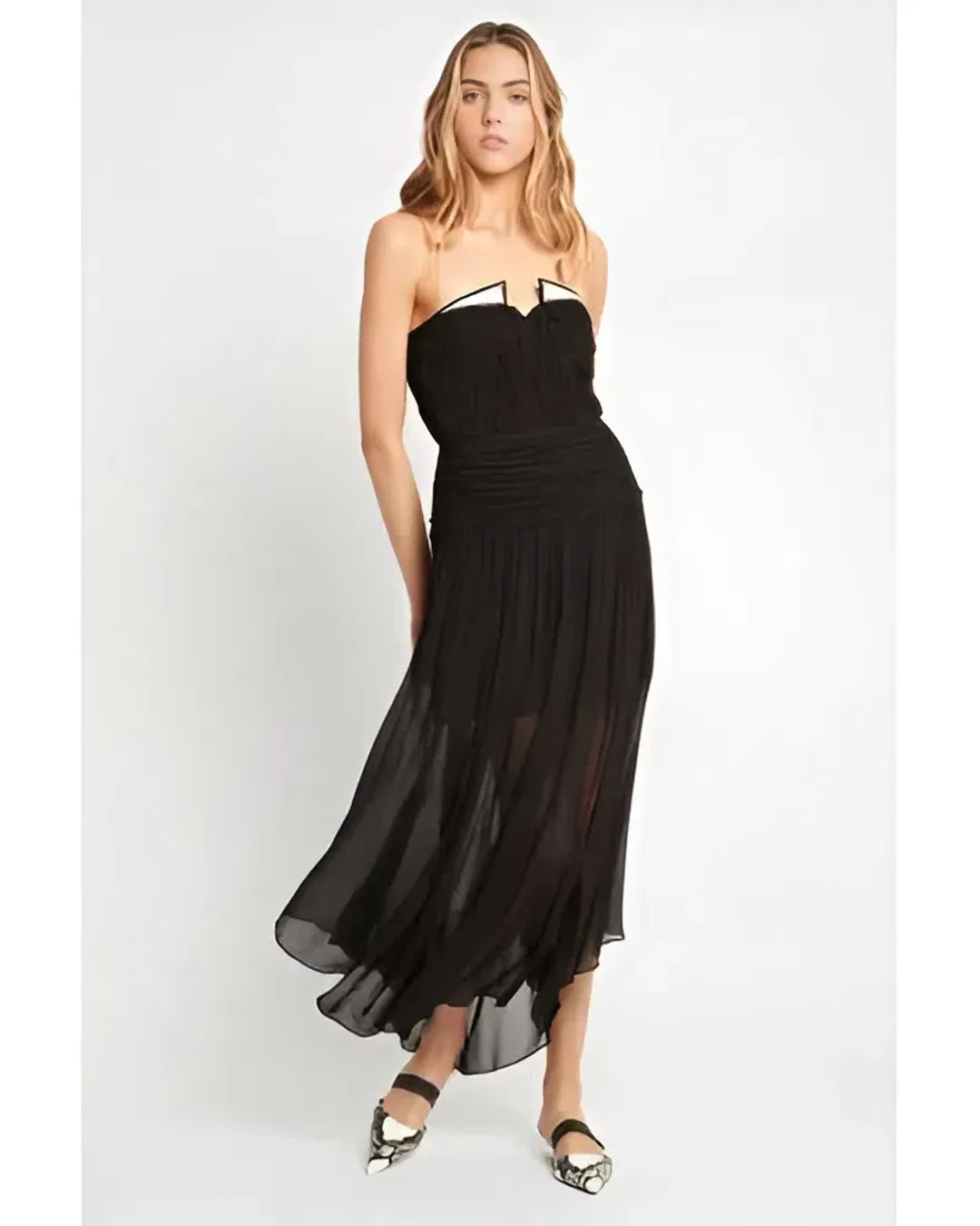 Sass & Bide Sweet Valentina Boho Midi Dress in Black Size AU 8 for rent on The Volte - main image