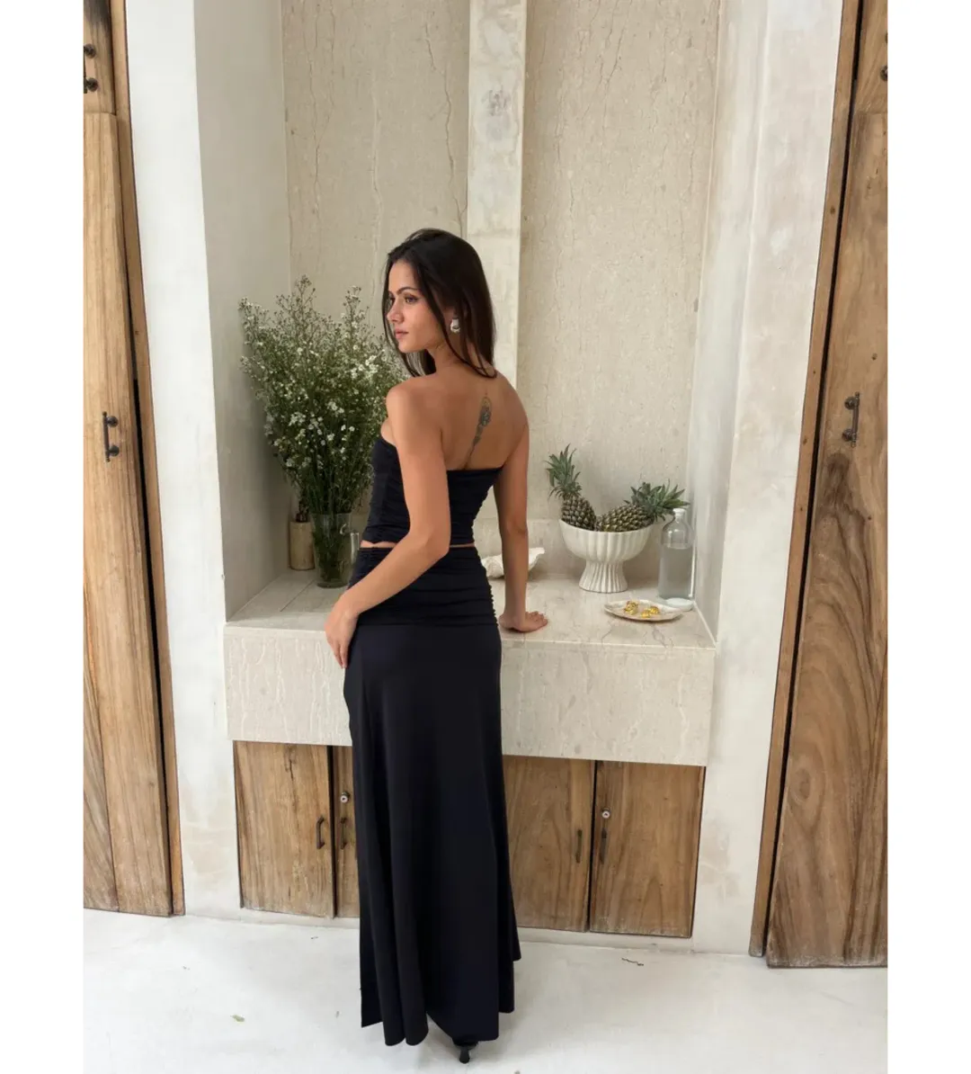 Mode Mila Remi Top and Maxi Skirt Set Black Size S / AU 8 for rent on The Volte - main image