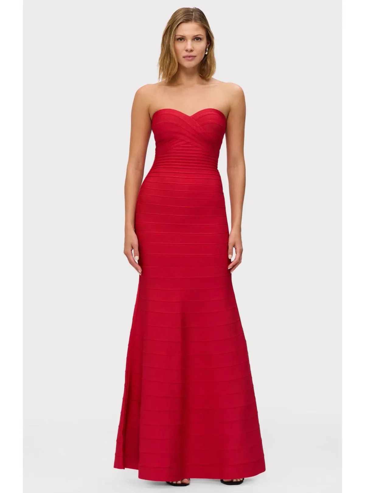 Herve Leger Sara Maxi Dress Lipstick Red Size L / AU 12 - Image 1